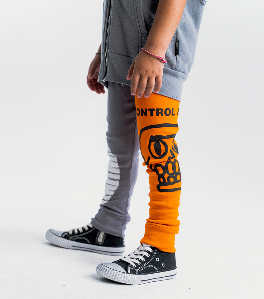 Girl | 1/2 & 1/2 Leggings | Concrete x Orange Sun