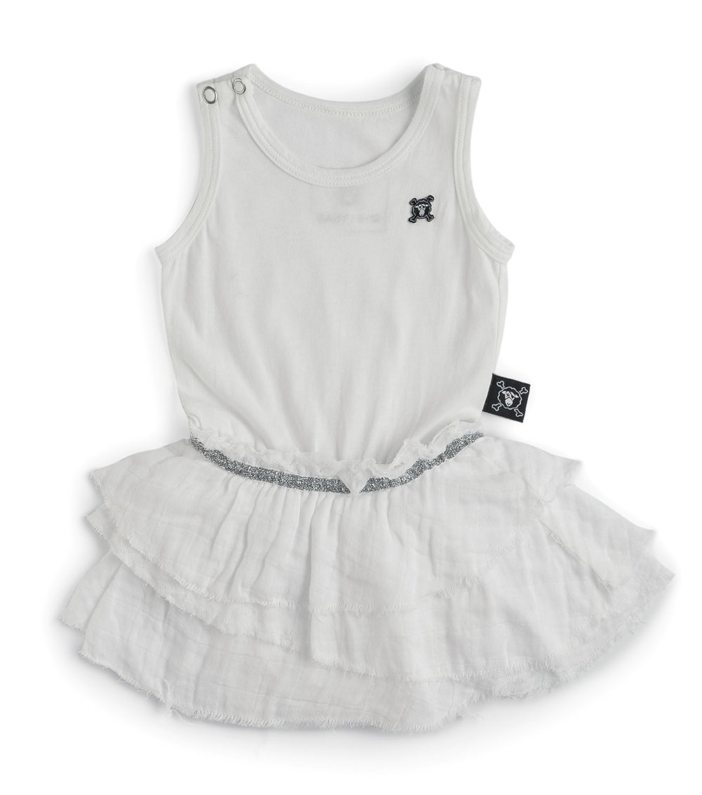 Newborn | Muslin Onesie Skirt | White
