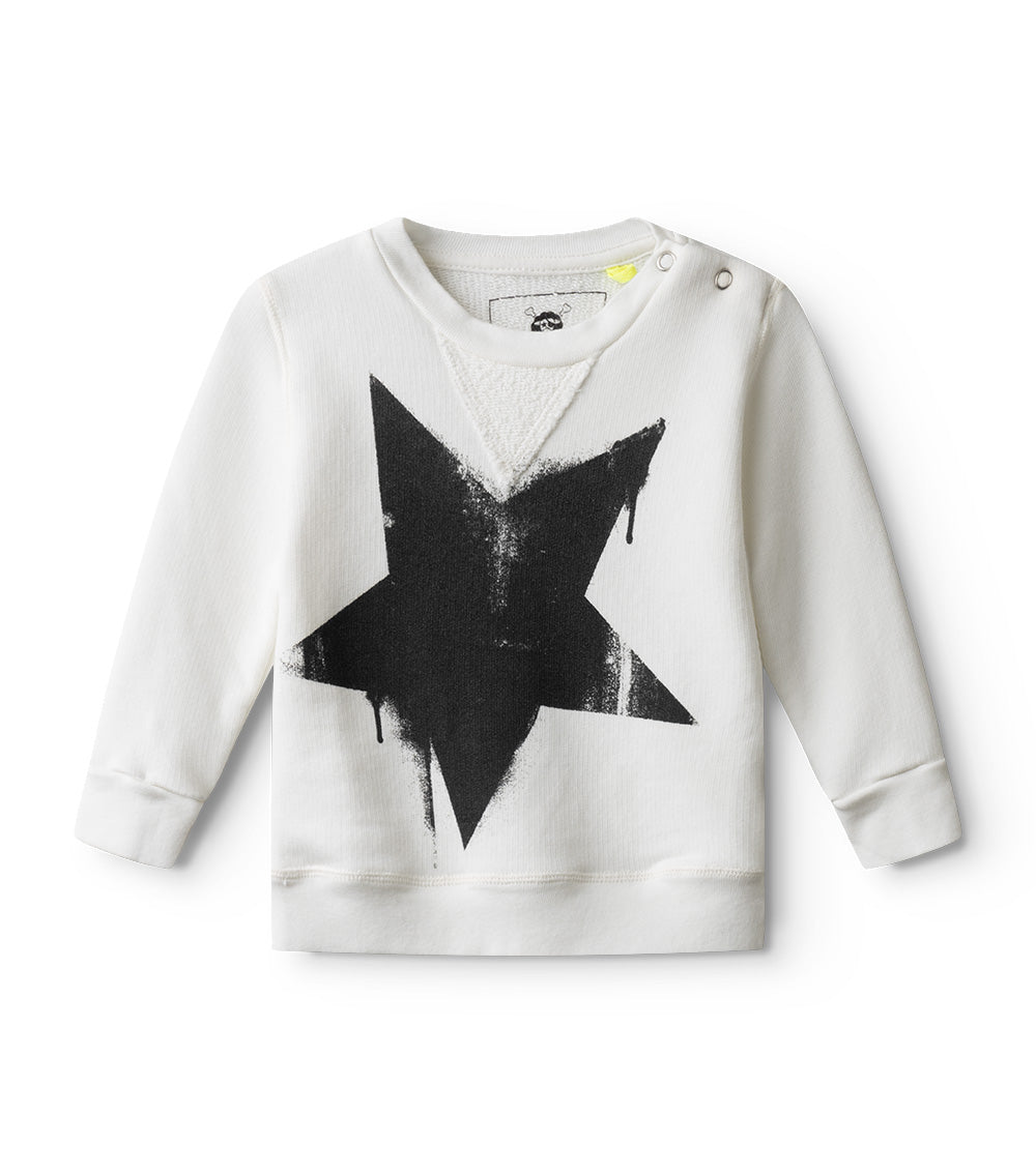 Newborn | Falling Star Sweatshirt | White
