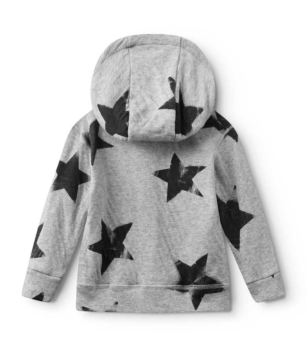 Newborn | Soft Faded Star Zip Hoodie | Heather Grey