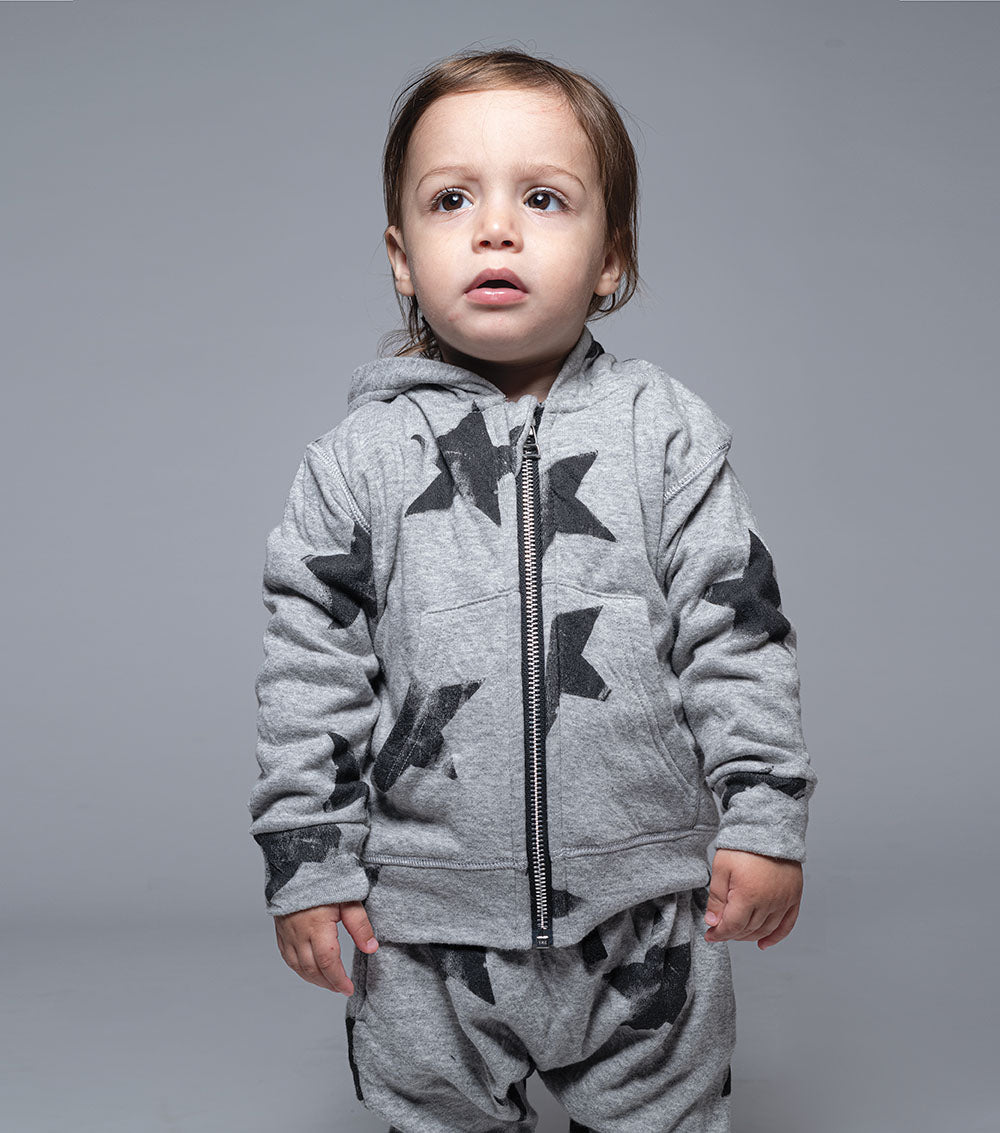 Newborn | Star Zip Hoodie | Black