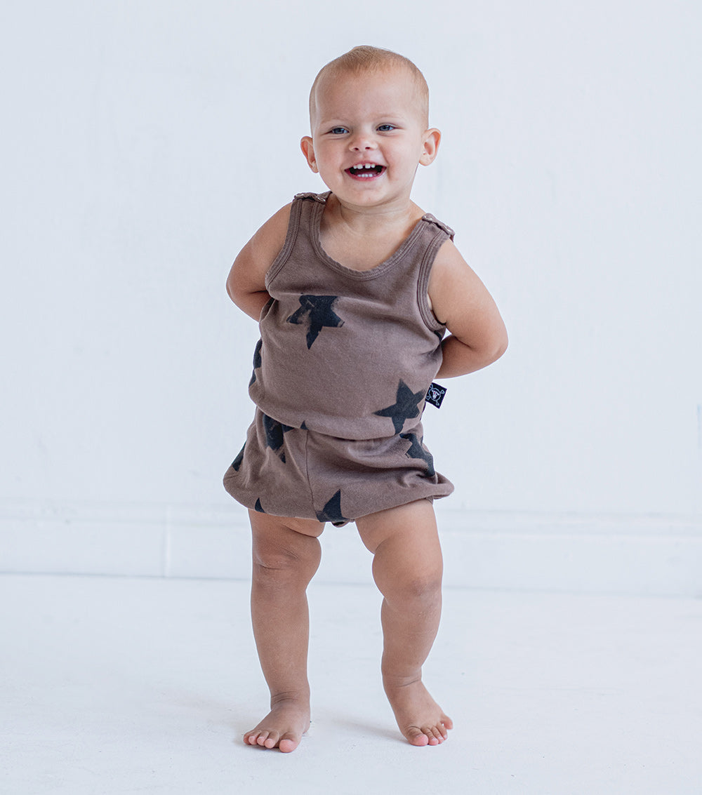 Newborn | Star Yoga Overall | White
