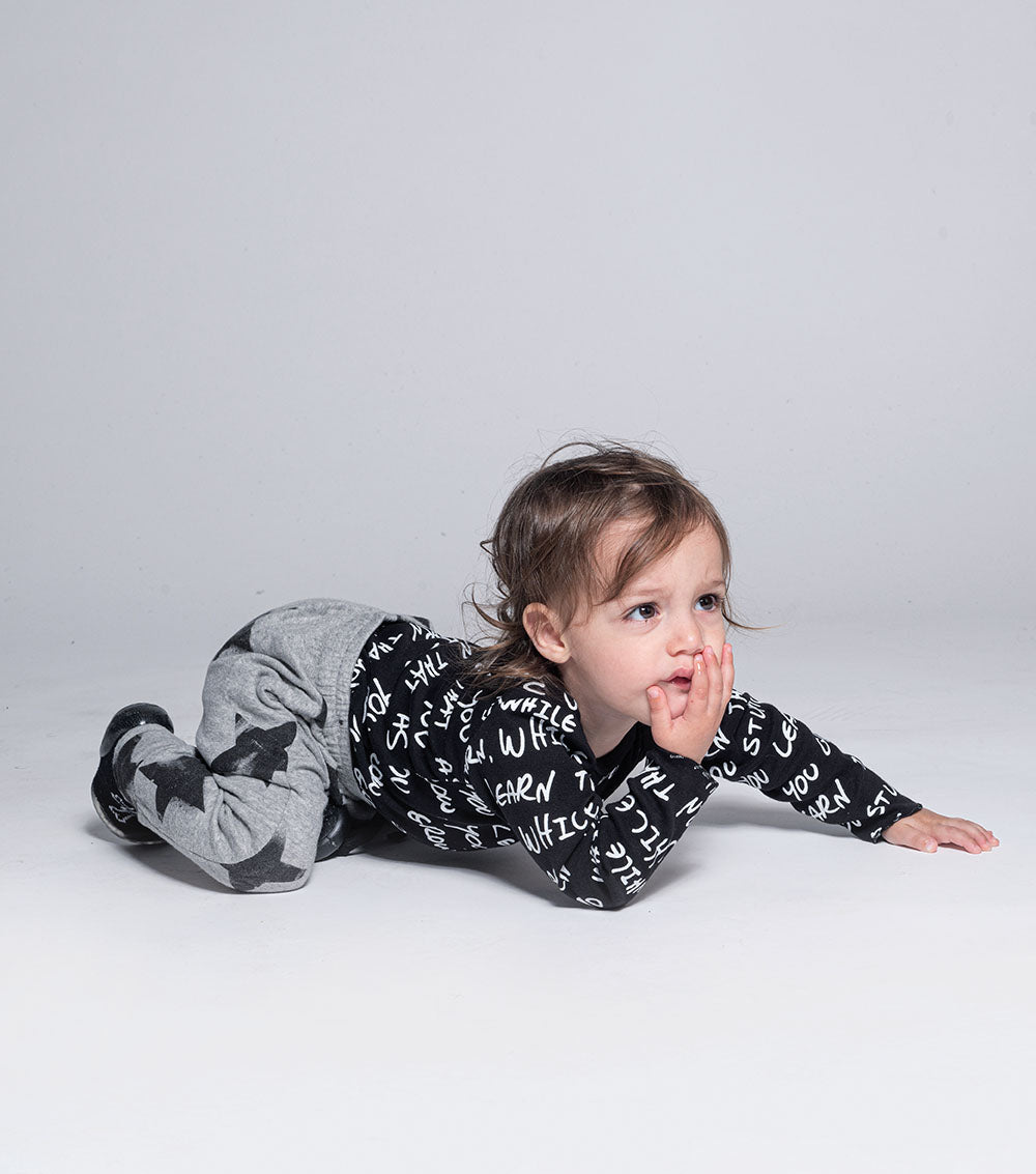 Newborn | Growth Onesie | Black