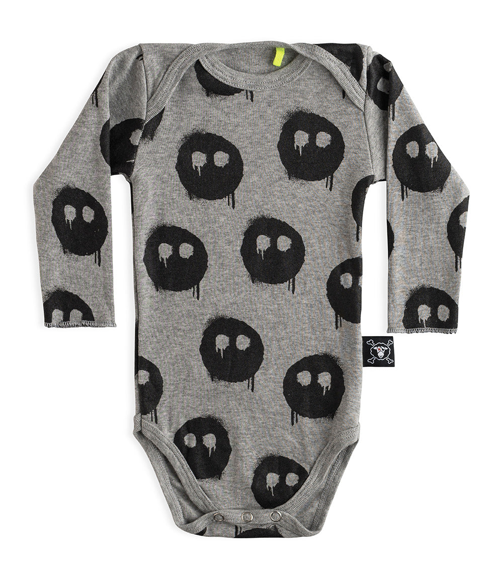 Newborn | Melting Mask Onesie | Heather Grey (V1)