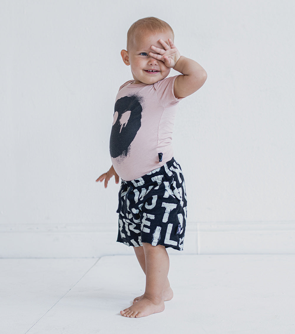 Newborn | Abc Soft Shorts | Black