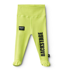 Newborn | Backstage Footed Leggings | Hot Lime
