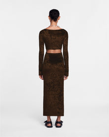 Zanee Cut-Out Crushed-Velvet Dress | Dark Brown