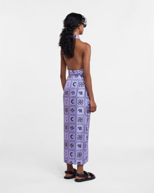 Womens | Neline Printed Silk-Twill Top | Kopjafa Lilac