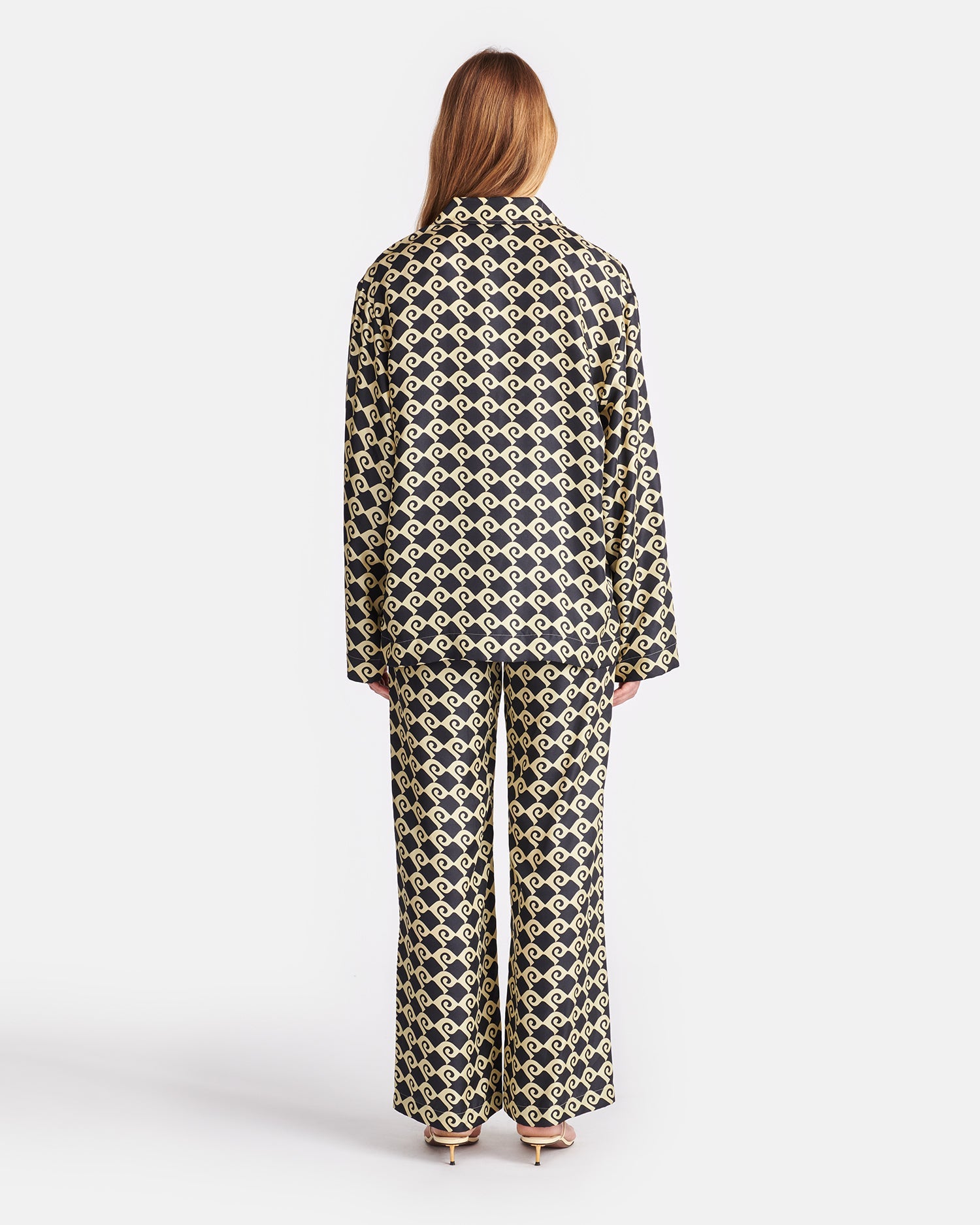 Kamala Printed Silk-Twill Shirt | Diamond Check