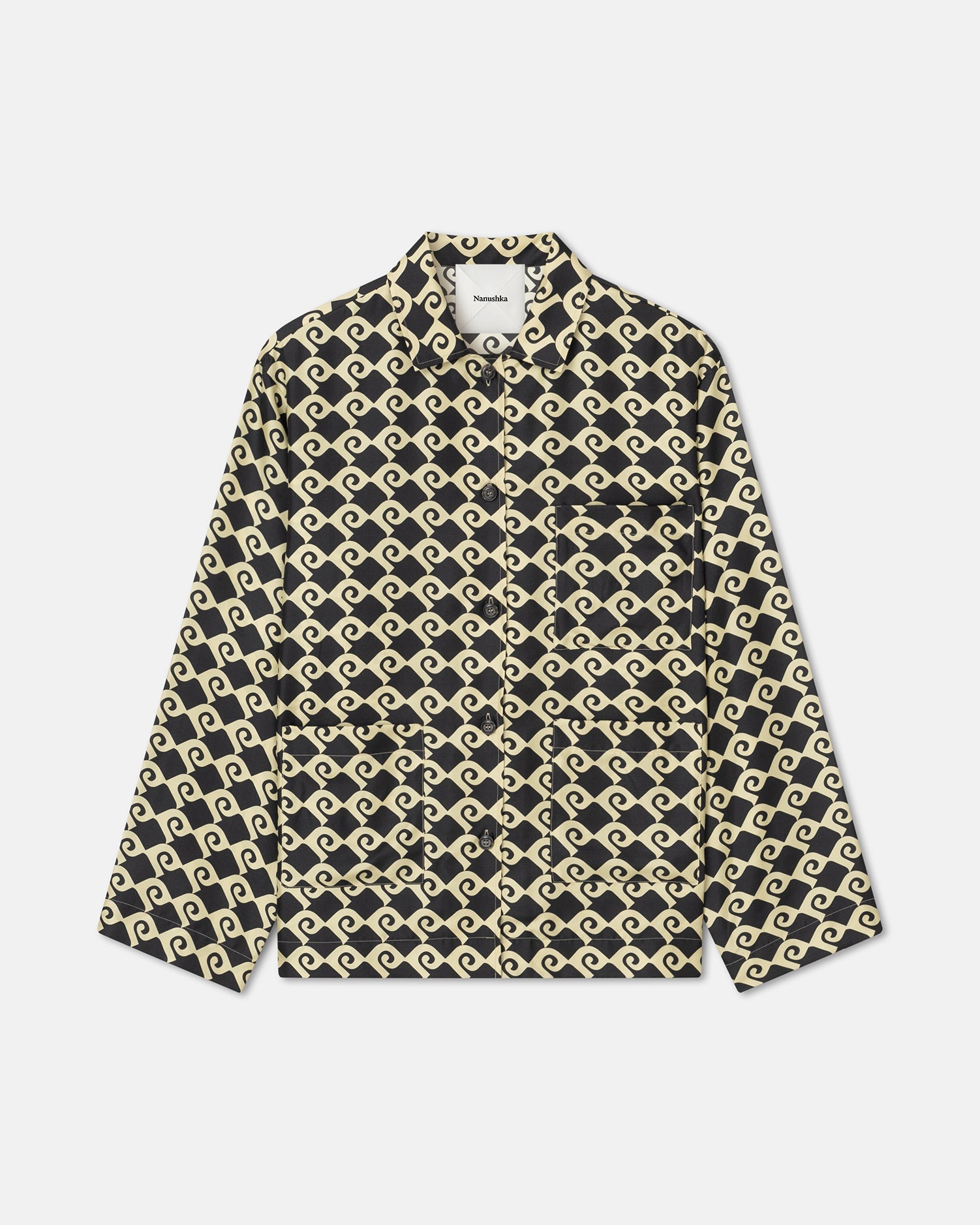 Kamala Printed Silk-Twill Shirt | Diamond Check