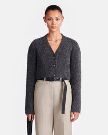 Womens | Henny Cropped Brushed-Alpaca Cardigan | Charcoal