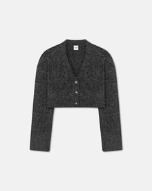 Womens | Henny Cropped Brushed-Alpaca Cardigan | Charcoal