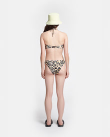 Manou Ruched Halterneck Bikini Top | Leopard