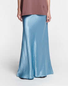 Womens | Fea Crinkled-Satin Long Skirt | Aqua