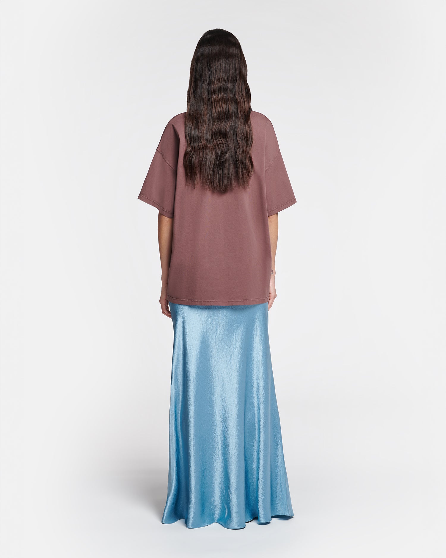 Womens | Fea Crinkled-Satin Long Skirt | Aqua