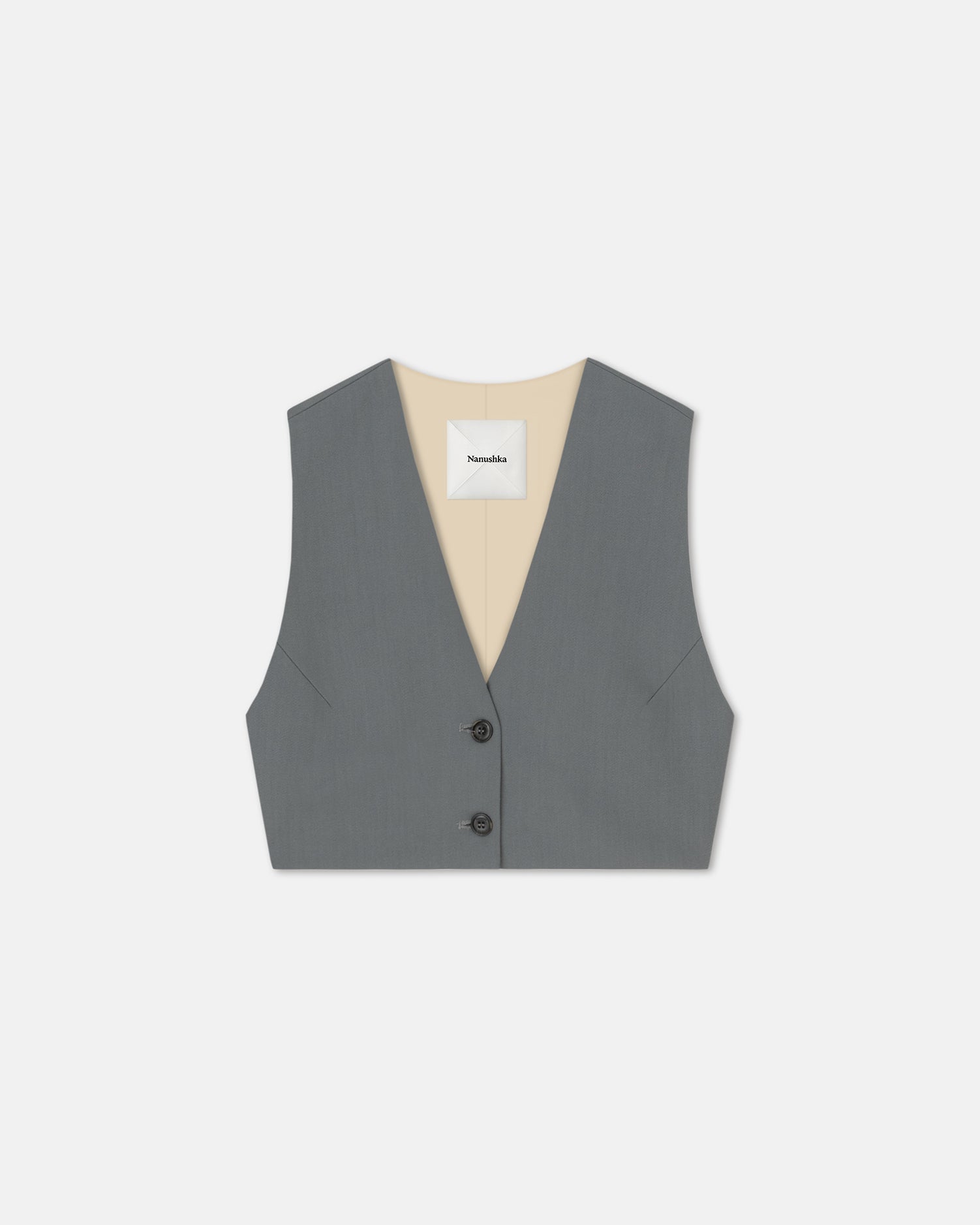 Womens | Suree Cropped Tailored Vest | Steel Blue