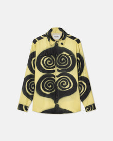 Womens | Sabrin Printed Twill Silk Shirt | Spiral Spray