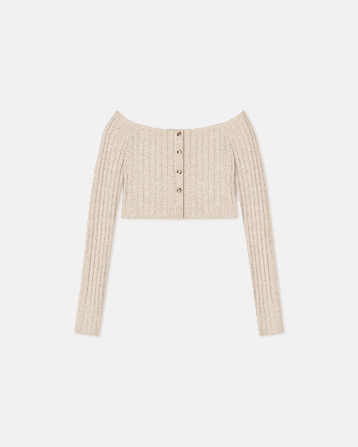 Sidone Off-The-Shoulder Jersey Cardigan | Creme