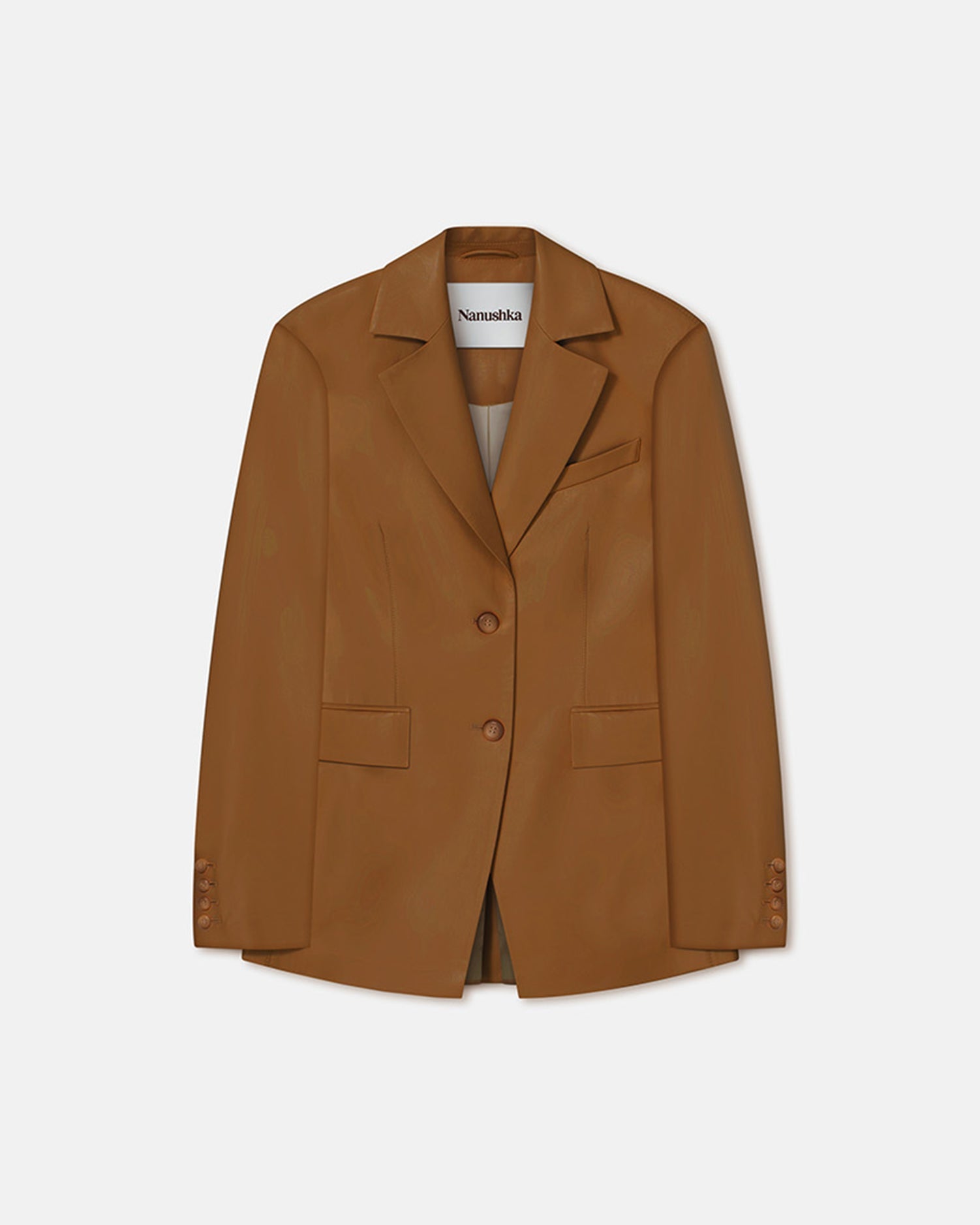 Hathi Okoboralt-Leather Blazer | Tobacco