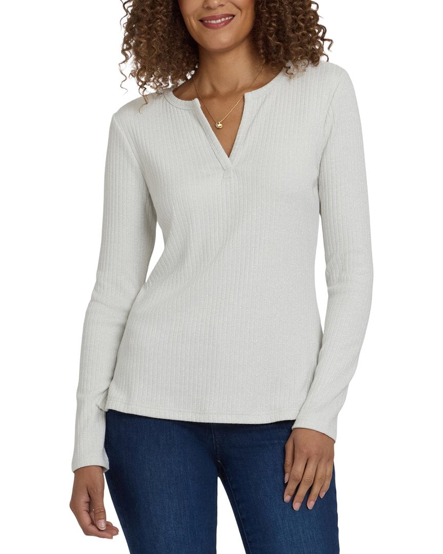 NYDJ | Womens | Henley Blouse | Ivory