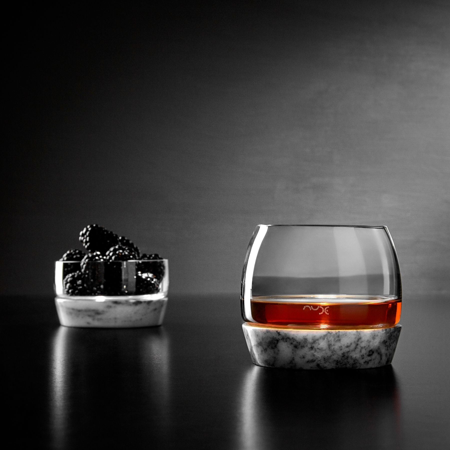 Chill Whisky Tumbler With Marble Base | Clear Crystal/Marble