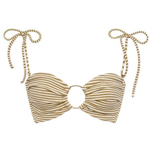 Women | Tori Ties Bandeau Bikini Top | Neutral Stripe