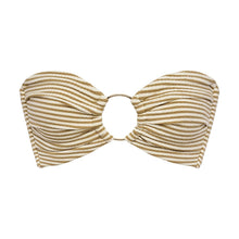 Women | Tori Ties Bandeau Bikini Top | Neutral Stripe