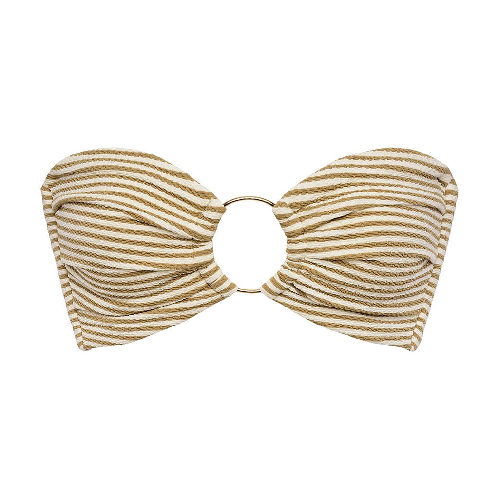 Women | Tori Ties Bandeau Bikini Top | Neutral Stripe