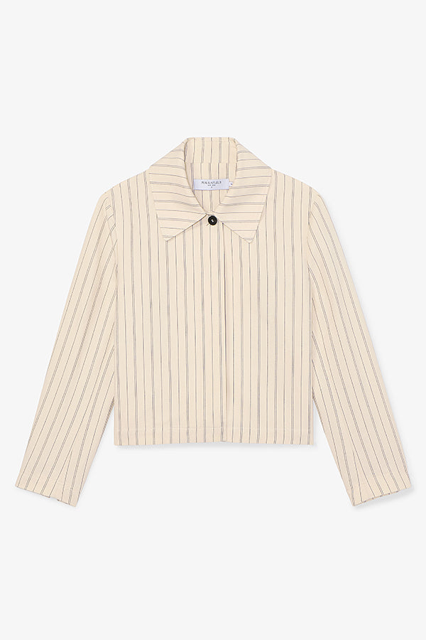 Packshot image of the Nicky Jacket in Linen Stripe | Exclude | Still