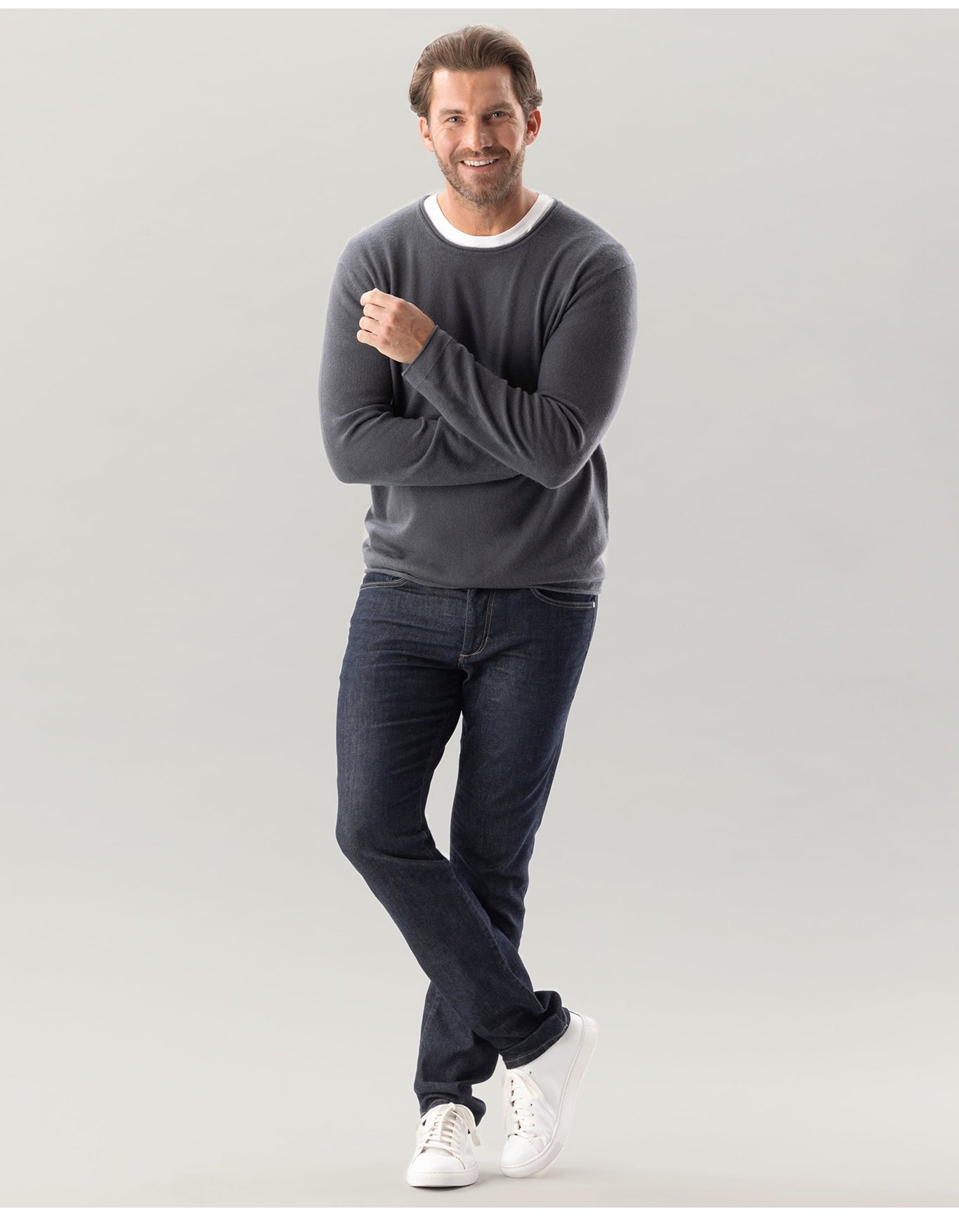 Nomad1942 | Men | Men's Crewneck Sweater - Jewel Tones | Asphalt