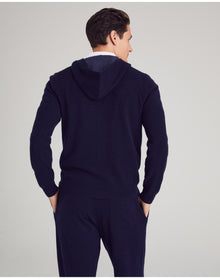 Nomad1942 | Men | Stuyvesant Zip Cashmere Hoodie | Midnight