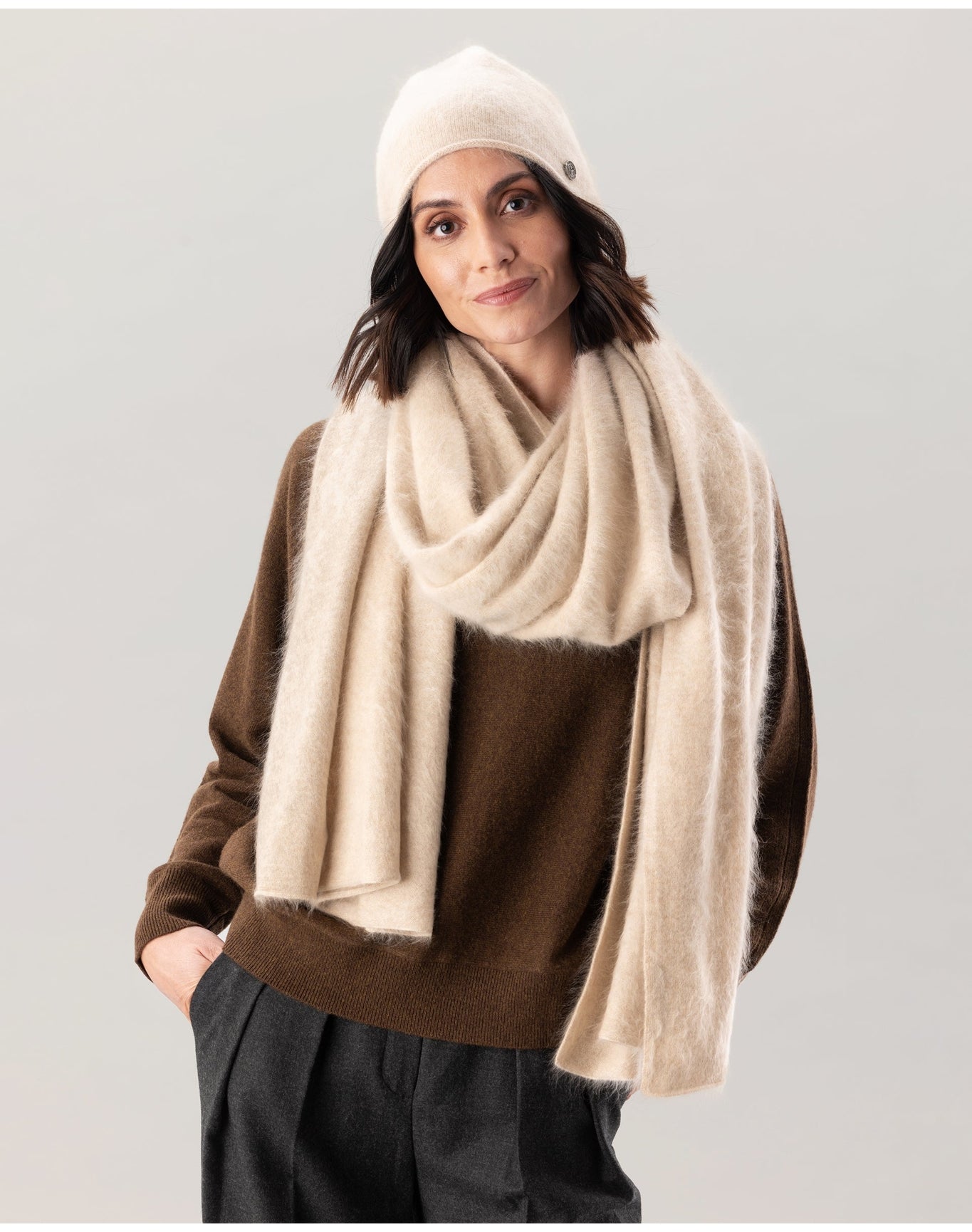 Nomad1942 | Unisex | Brushed Cashmere Arthur Hat | Latte