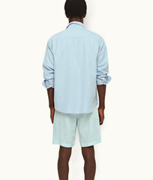 Norwich Linen Tailored Fit Washed Linen Shorts | Clear Sky