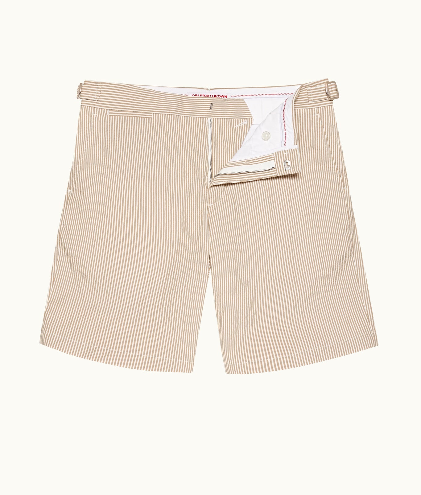 Norwich Seersucker Seersucker Stripe Tailored Fit Shorts Woven | Chai/White Stripe
