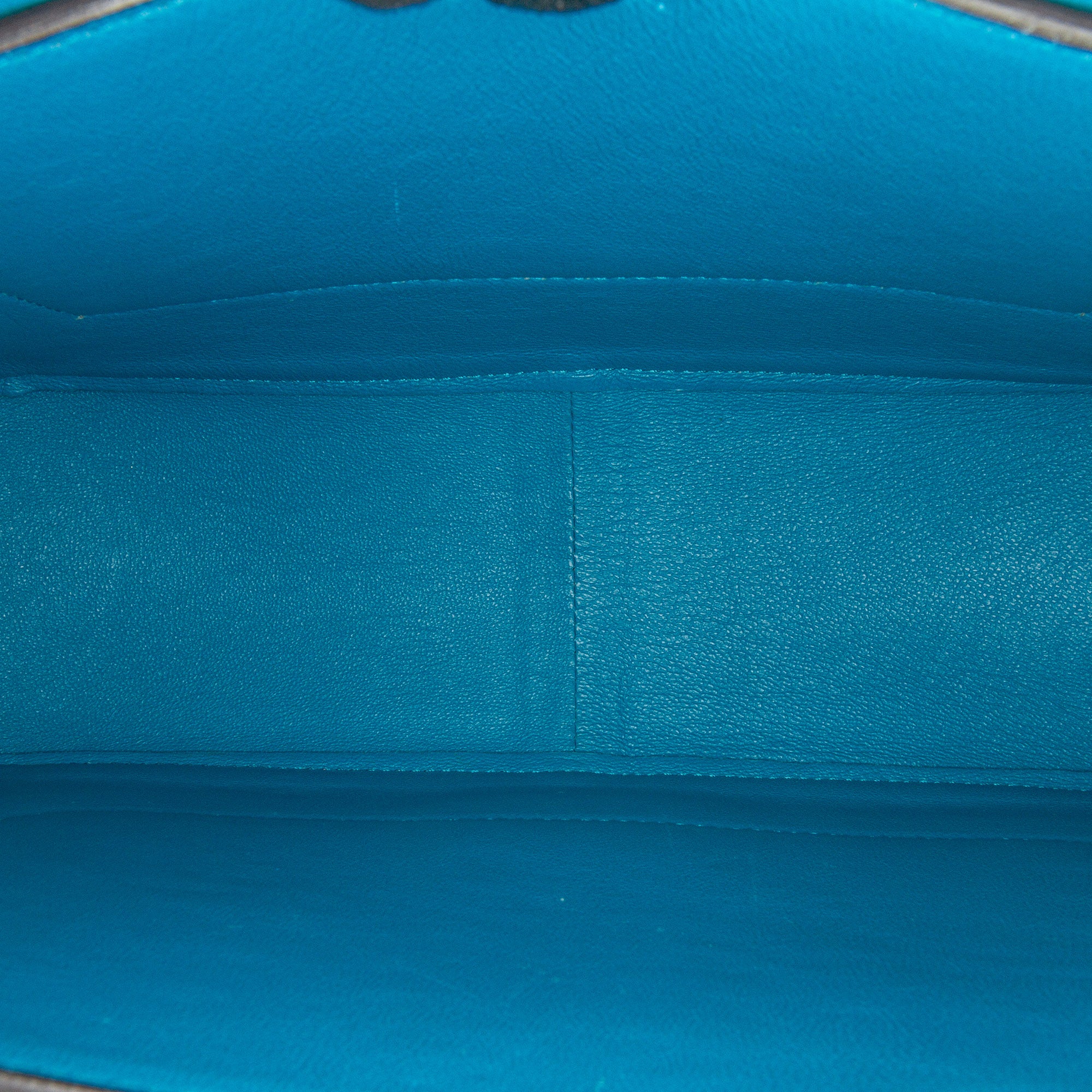 Celine | Pre-Owned Leather Frame Shoulder Bag | Black/Blue