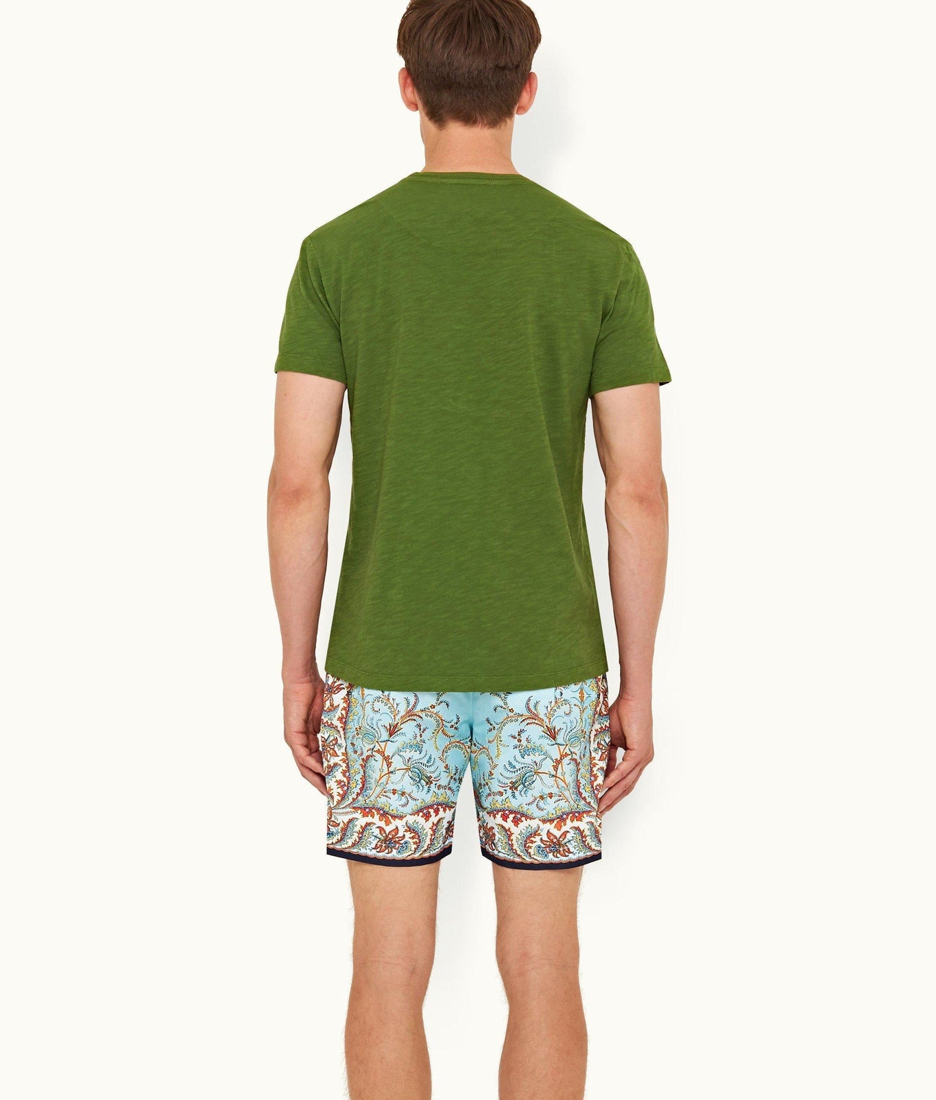 OB Classic Crew Neck Garment Dye Cotton T-Shirt | Conifer