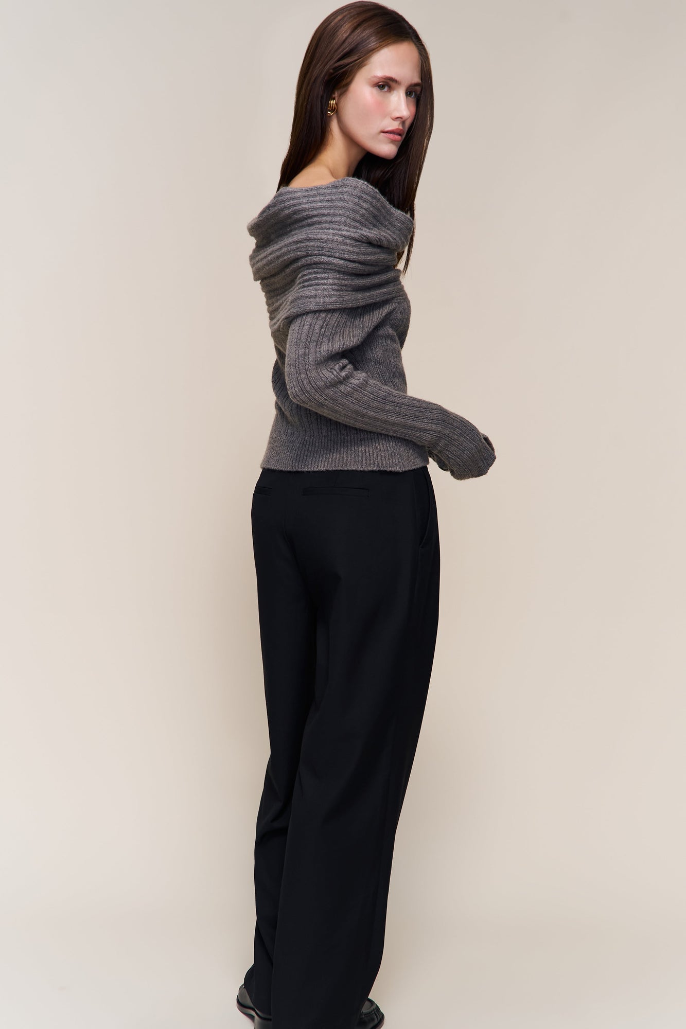 Womens | Loretta Turtleneck Top | Night Grey