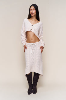Womens | Noah Wool Cable Skirt | Snow White
