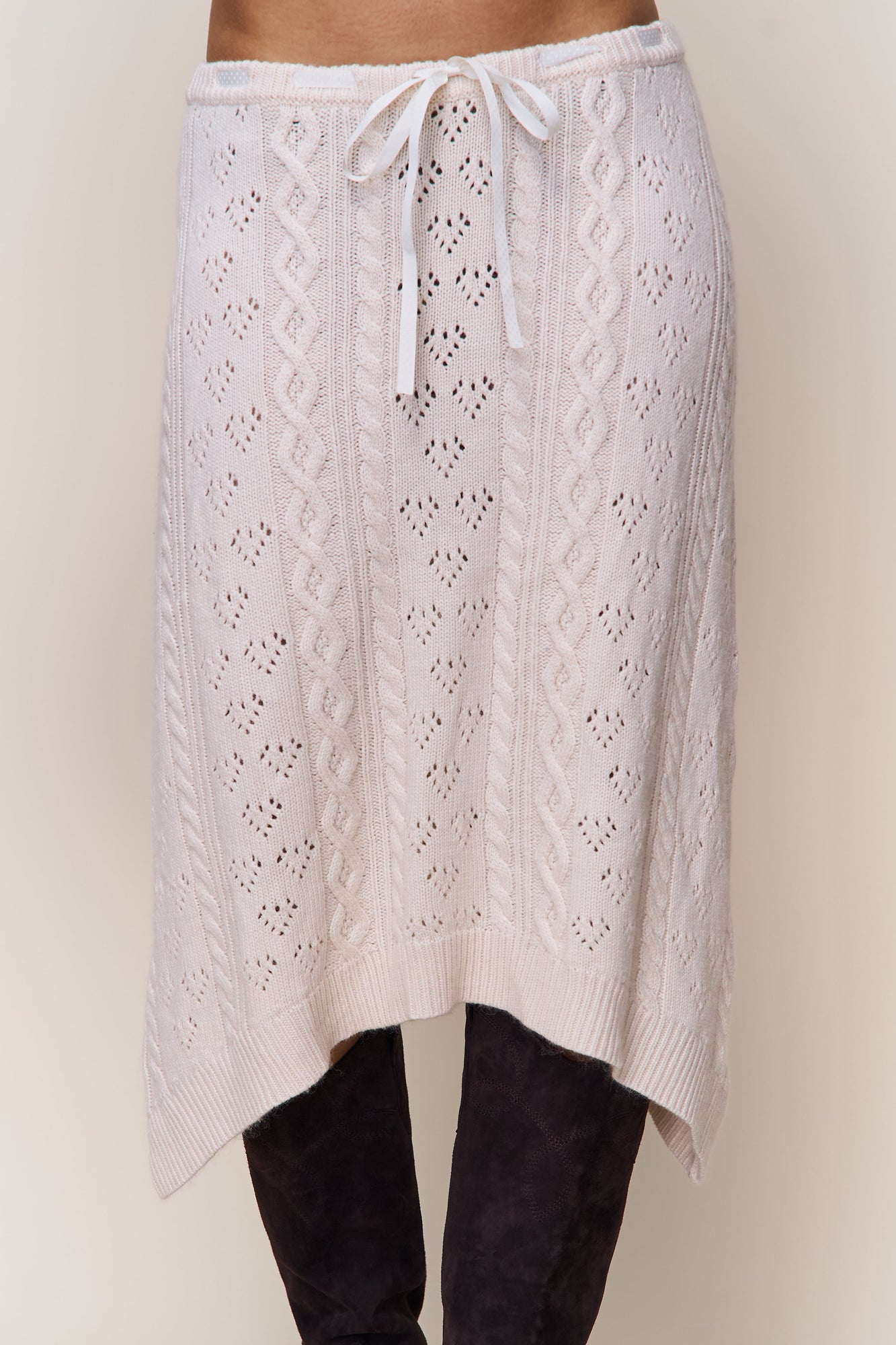 Womens | Noah Wool Cable Skirt | Snow White