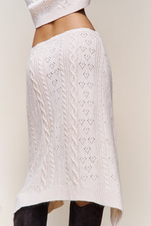 Womens | Noah Wool Cable Skirt | Snow White