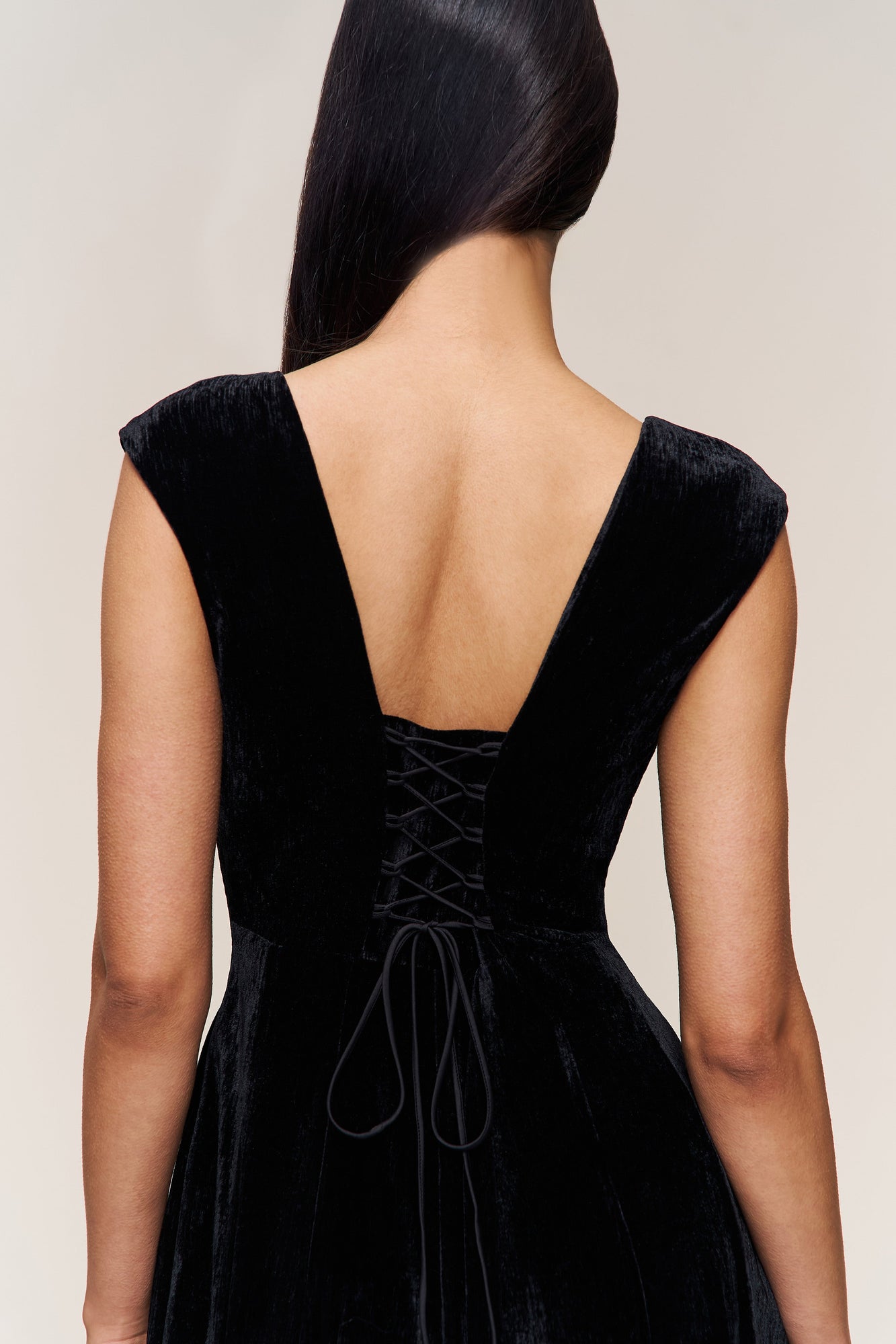 Womens | Leila Velvet Dress | Black