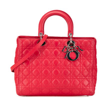 Dior | Pre-Owned Large Lambskin Cannage Lady | Red