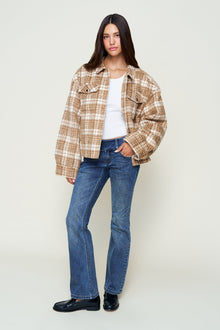 Womens | Quinn Quilted Jacket | Brown Plaid