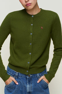 Womens | June Relaxed Wool Cardigan | Matcha Green