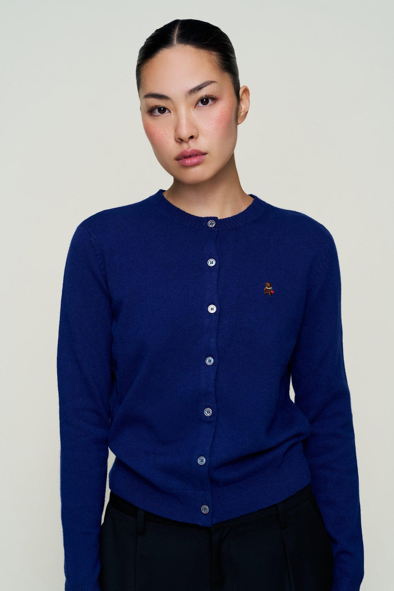 Womens | June Relaxed Wool Cardigan | Navy
