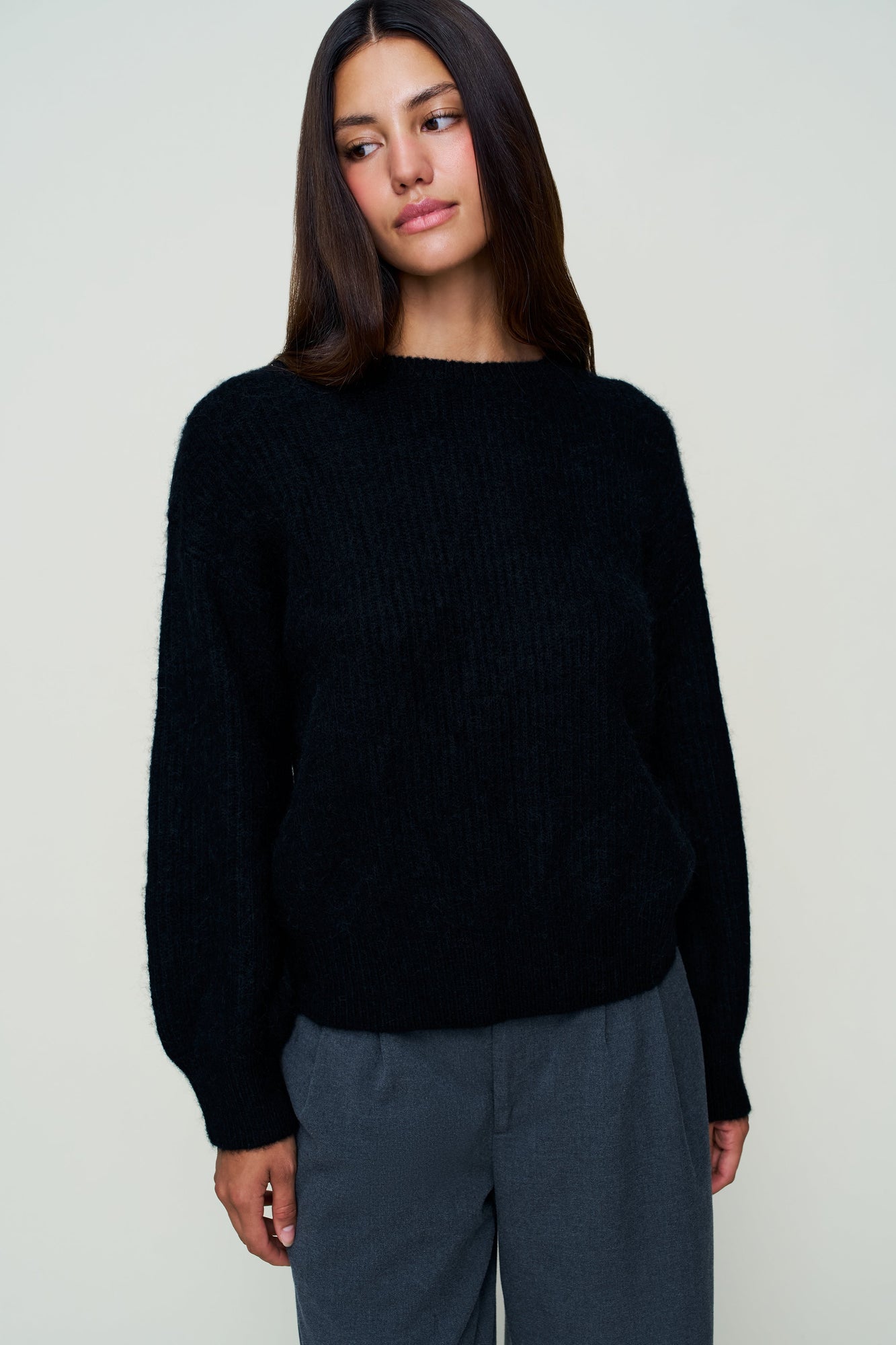 Womens | Bobbie Oversized Wool Jumper | Black