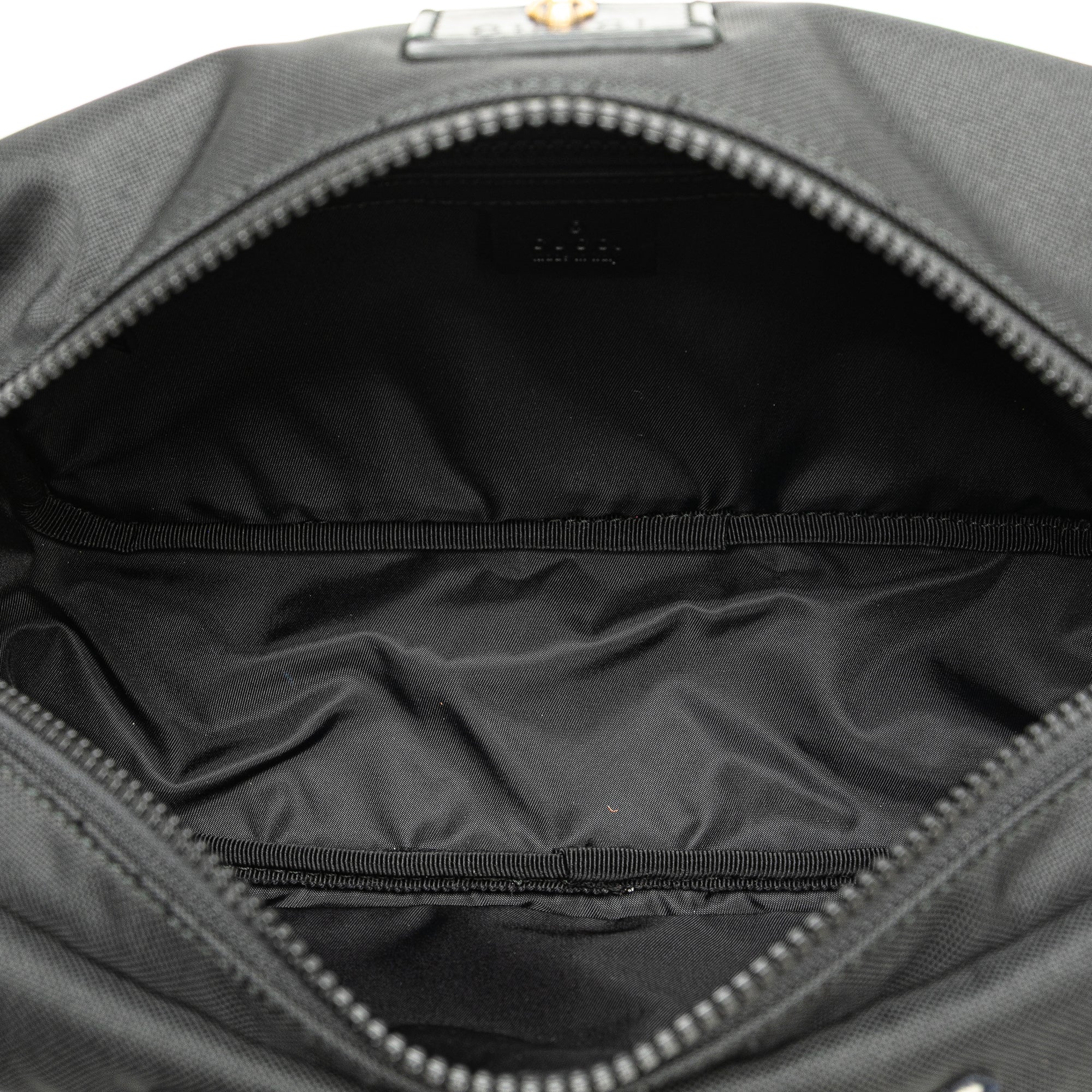 Gucci | Pre-Owned Techno Canvas Web L Aveugle Par Amour Embroidered Belt Bag | Black