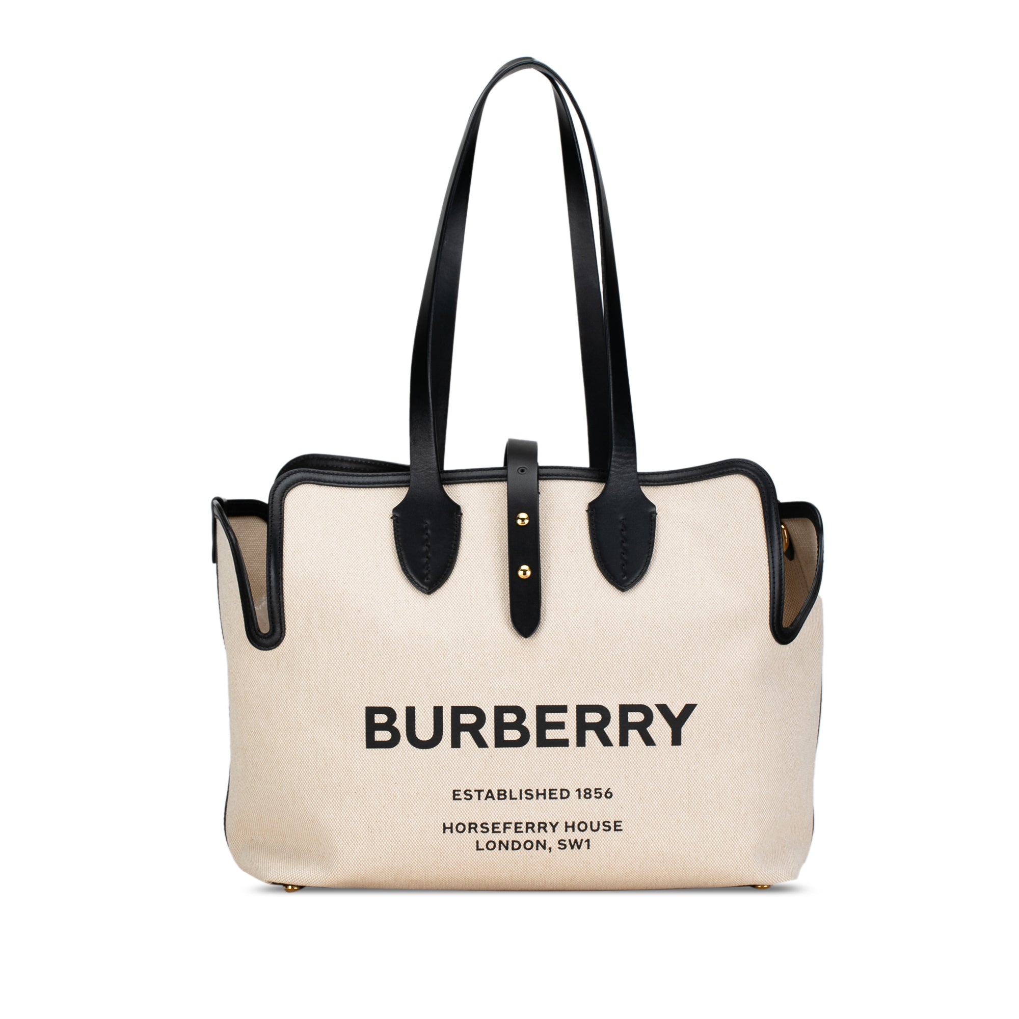 Burberry | Pre-Owned Canvas Logo Soft Belt Tote | Brown/Light Beige