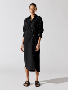 Ona | Olivia Convertable Shirt Dress | Noir