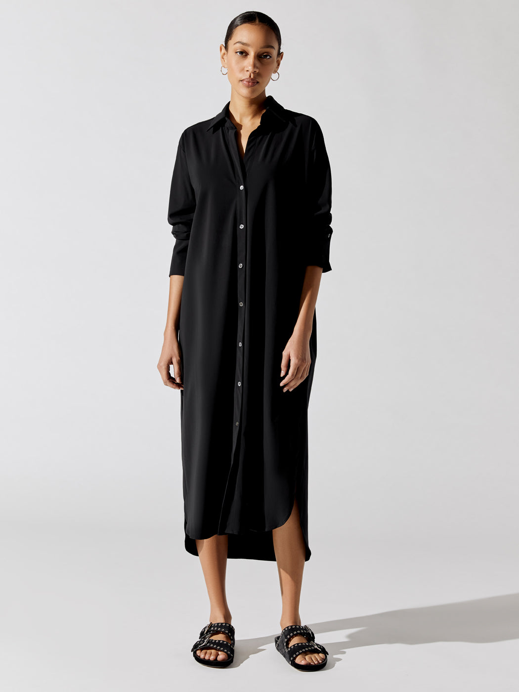 Ona | Olivia Convertable Shirt Dress | Noir
